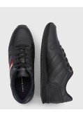 Sneakers Iconic Runner Tommy Hilfigergrande taille en cuir noir