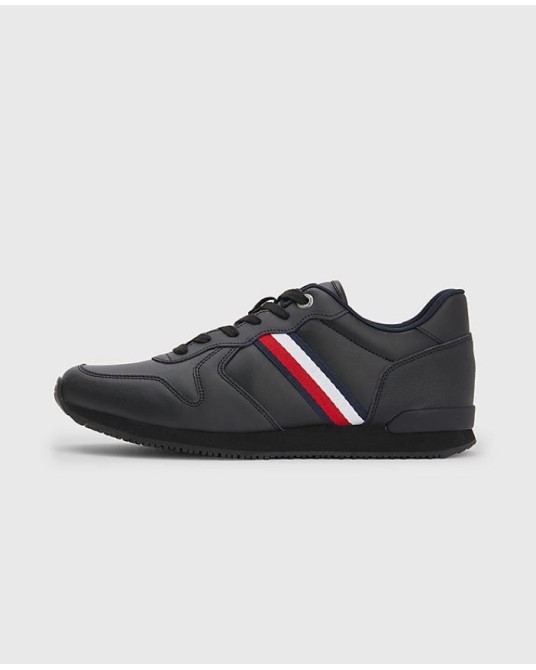 Sneakers Iconic Runner Tommy Hilfigergrande taille en cuir noir