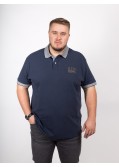 Polo piqué North 564 grande taille brodé bleu