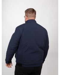 Blouson bord-côtes S4 grande taille bleu marine