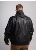 Blouson en cuir Land of Heritage grande taille noir