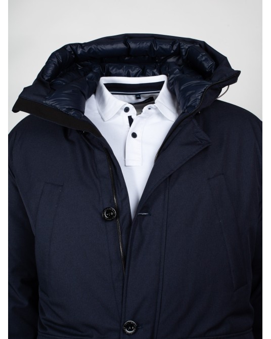 Parka longue Hastorg grande taille bleu marine