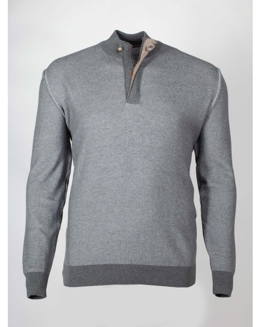 Pull camionneur zippé Maneven grande taille gris