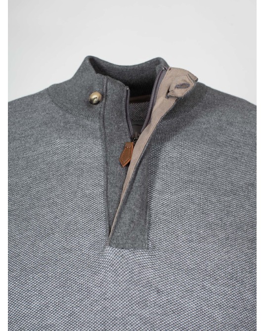 Pull camionneur zippé Maneven grande taille gris