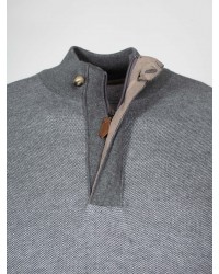 Pull camionneur zippé Maneven grande taille gris