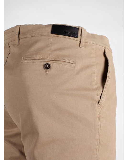 Pantalon chino peau de pêche 1214 grande taille beige