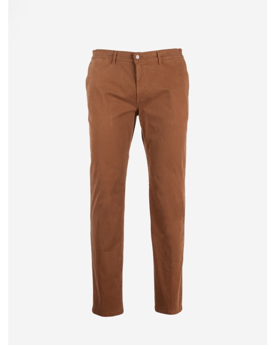 Pantalon chino peau de pêche 1214 grande taille noisette