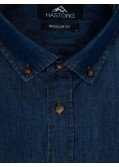 Chemise Hastorg grande taille en denim bleue