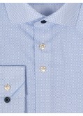 Chemise micro motif J.Ordell manches extra-longues 72 cm bleu 