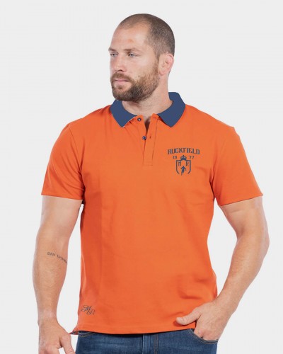 Polo piqué oxford grande taille orange