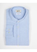 Chemise orxford col mao grande taille bleu