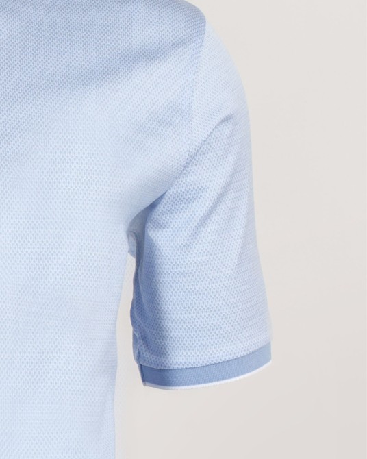 Polo jacquard grande taille bleu ciel