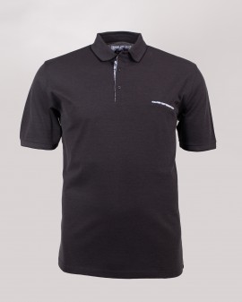 Polo oxford mercerisé grande taille anthracite