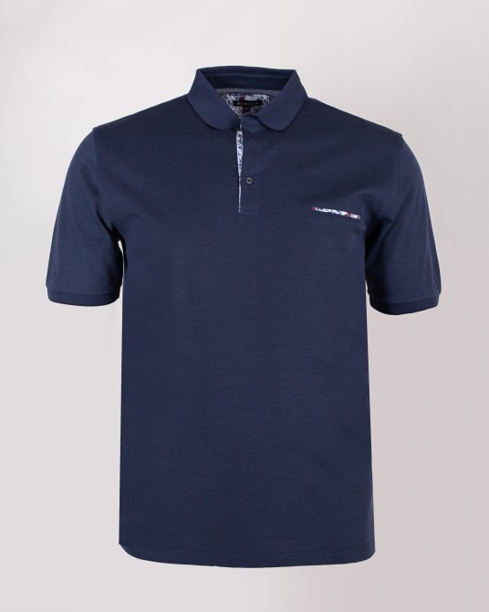 Polo oxford mercerisé grande taille bleu