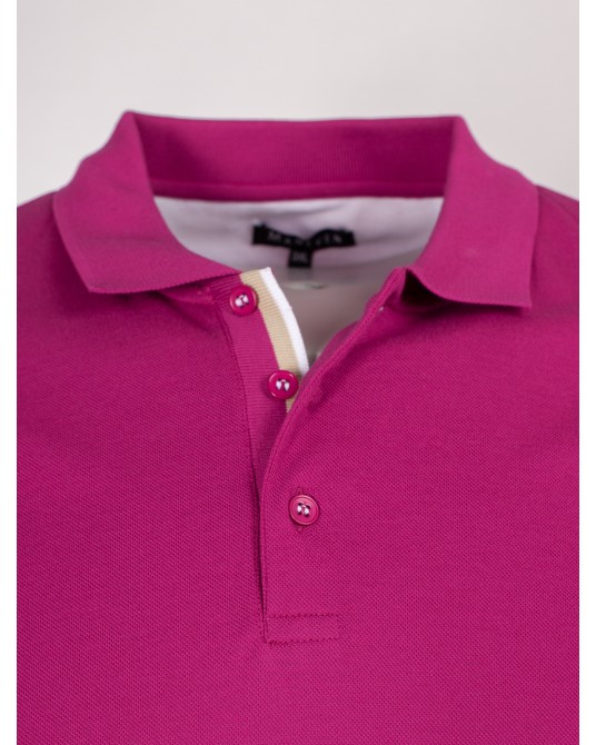 Polo oxford mercerisé grande taille framboise