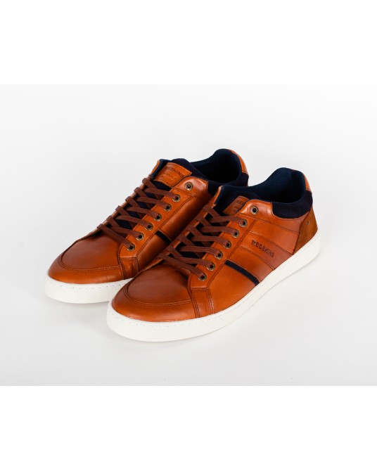 Sneakers en cuir Ixia grande taille cognac