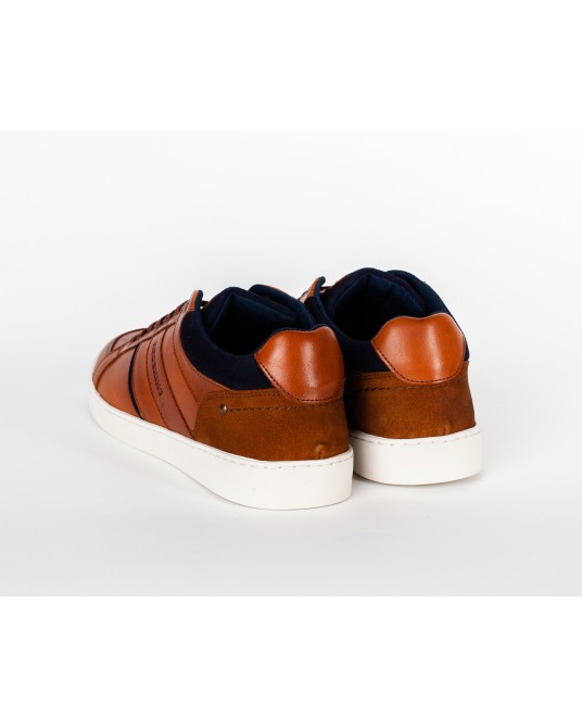 Sneakers en cuir Ixia grande taille cognac