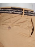 Pantalon chino gabardine grande taille avec ceinture camel