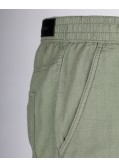 Pantalon chino en coton lin grande taille vert kaki