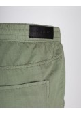 Pantalon chino en coton lin grande taille vert kaki