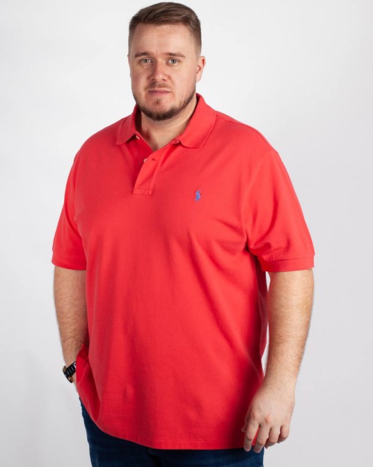 Polo piqué grande taille rouge