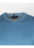 Pull col V grande taille bleu ciel