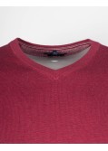 Pull col V grande taille framboise