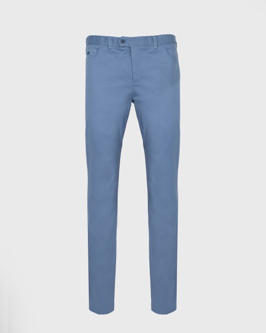 Pantalon chino twill grande taille bleu