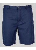 Short chino en lin tencel grande taille bleu marine