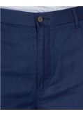 Short chino en lin tencel grande taille bleu marine