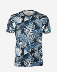 Tee-shirt flammé grande taille bleu marine