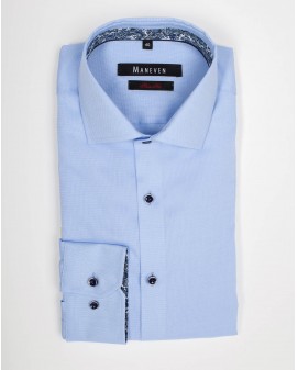 Chemise piqué manches extra-longues 72 cm bleu