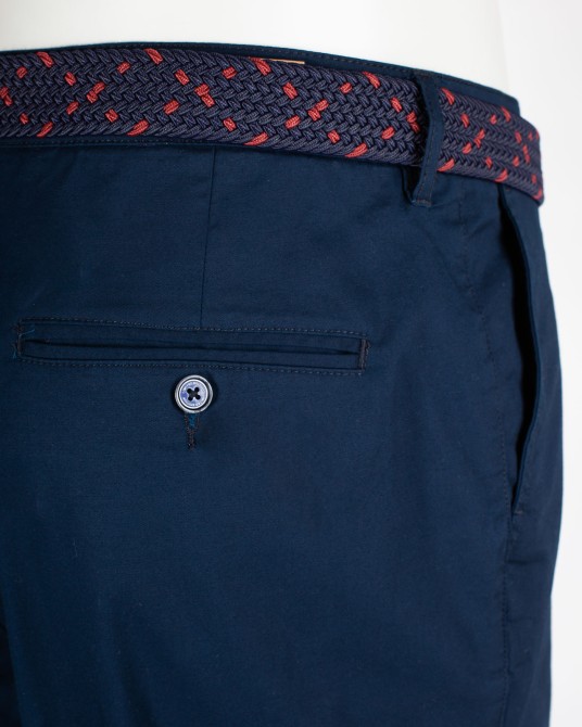 Pantalon chino twill grande taille avec ceinture bleu marine