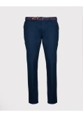 Pantalon chino twill grande taille avec ceinture bleu marine