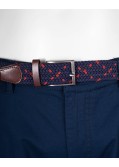 Pantalon chino twill grande taille avec ceinture bleu marine