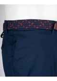 Pantalon chino twill grande taille avec ceinture bleu marine