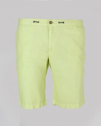 Short chino en coton lin grande taille vert