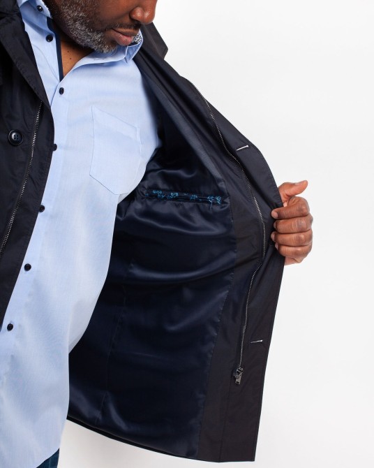 Imperméable grande taille bleu marine