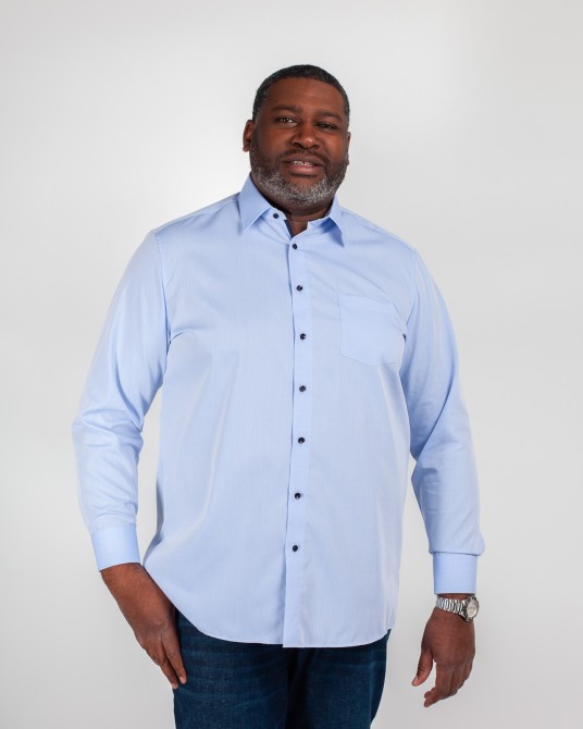 Chemise popeline grande taille bleu