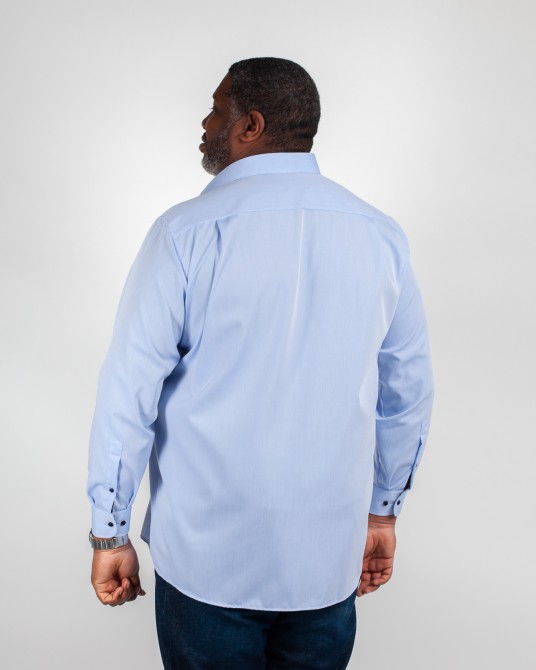 Chemise popeline grande taille bleu