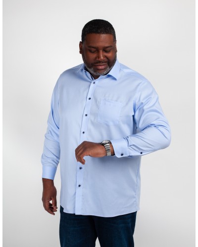 Chemise piqué grande taille bleu