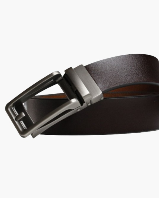 Ceinture automatique grand taille lisse marron