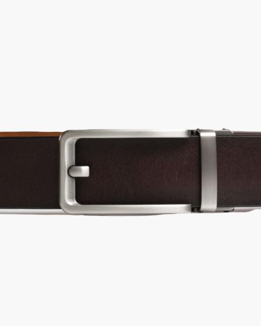 Ceinture automatique grand taille lisse marron