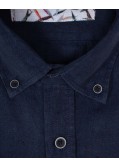 Chemise en lin grande taille bleu marine