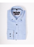 Chemise en lin manches extra-longues 72 cm bleu