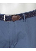 Pantalon chino twill grande taille avec ceinture bleu