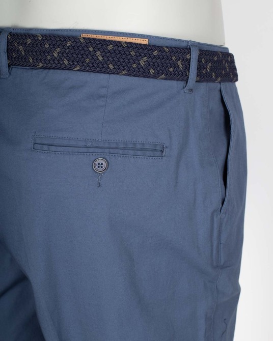 Pantalon chino twill grande taille avec ceinture bleu