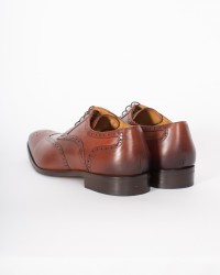 Chaussures derby spéciales pieds larges grande taille cognac