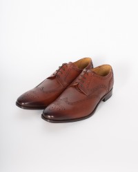 Chaussures derby spéciales pieds larges grande taille cognac