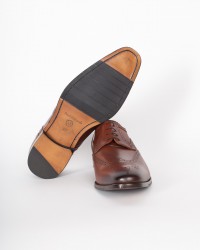 Chaussures derby spéciales pieds larges grande taille cognac